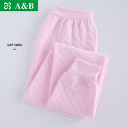 AB內衣保暖褲 女士三層夾棉純棉中厚秋褲打底線(xiàn)褲秋冬棉毛褲T866 粉色 2XL