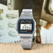 卡西歐（CASIO）手表男女學生表防水方塊復古表兒童電子表F-91W-1/3/A158W/A168W A158WA-1DF全球陳小春同款