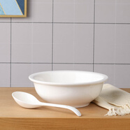 錦真雅2個(gè)大湯勺2大勺陶瓷湯古湯盆菜碗餐具微波爐大碗酸菜魚(yú)碗 純白1個(gè)9英寸湯古1大勺