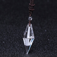 天然白水晶六芒星吊墜單尖雙尖天使之淚靈擺男女項鏈吊墜禮物 雙尖+掛繩