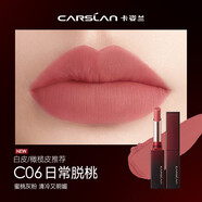 卡姿蘭（Carslan）輕霜鎖色唇膏滋潤保濕口紅不易沾杯不易掉色不 C06日常脫桃