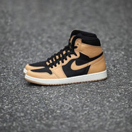耐克（NIKE）【極速發(fā)貨】 Air Jordan 1 AJ1  翻毛皮做舊籃球鞋 555088-202 黑黃 42.5