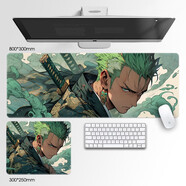 黑狼動(dòng)漫鼠標墊超大號二次元游戲筆記本桌墊電競鎖邊小中號鼠標墊定制 182海賊王-索隆 30厘米*25厘米*3毫米