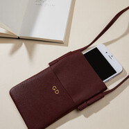 LEATHEROLOGY真皮隨身斜挎手機包女旅行證件復古護照袋迷你小卡包零錢(qián)包可定制 波爾多紅