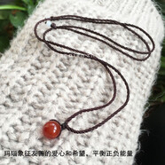 天然水晶轉(zhuǎn)運珠項鏈吊墜鎖骨鏈水晶草莓晶紫水晶黑曜石學生飾品閨蜜禮物 紅 瑪 瑙【愛與希望】 禮盒包裝+消磁石