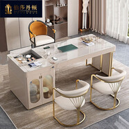 伯莎丹頓（BERTHA DENTON） 輕奢功夫茶臺辦公室升降泡茶一體現代家用高端巖板茶桌椅組合 1.6米升降茶桌+3主椅