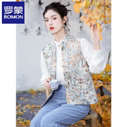 羅蒙（ROMON）新中式國風(fēng)刺繡馬甲坎肩上衣女春秋小個(gè)子民族風(fēng)馬夾外套2025新款 馬甲 XL 【115-125斤】