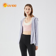 UV100防曬衣女春夏防紫外線薄款防曬衫戶外運(yùn)動透氣防曬服21502 淺灰色B版- 遮蔽率99.17% XL