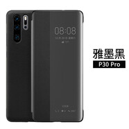 佩諾（PINO） 華為P30Pro手機殼華為p30智能視窗翻蓋保護套防摔超薄商務休眠男女全包皮套 P30pro翻蓋視窗-雅墨黑