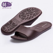 制三 中國臺灣進(jìn)口拖鞋男女情侶家居室內(nèi)靜音防滑防臭無味簡約時尚EVA 貴賓咖 XL(全長約28.5cm/建議41-43碼穿)