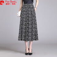 皮爾卡丹（pierre cardin）半身裙女夏季2025新款高腰碎花A字裙垂感顯瘦中長(cháng)裙氣質(zhì)大擺裙子 碎花 2XL 體重120~130斤