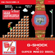 卡西歐（CASIO）【禮物】G-SHOCK小方塊系列手表男手表多功能運動(dòng)手表 DW-5600SMB-4超級馬力歐款