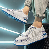 牧比尼秋季新款韓版透氣百搭休閑板鞋情侶個(gè)性涂鴉網(wǎng)紅47大碼學(xué)生運動(dòng)鞋 白蘭 36