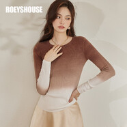 ROEYSHOUSE羅衣輕奢山羊絨糖果色針織衫女秋冬新款慵懶風(fēng)打底毛衣09304 咖色 M