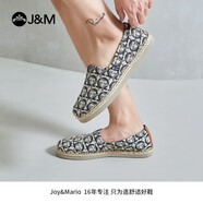 快樂瑪麗（J&M）休閑漁夫鞋子男士春夏2025新款平底帆布百搭透氣潮流懶人一腳蹬 深灰色 39 245mm