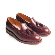 玩累了的孩子·前行吧Loafers  固特異流蘇手工商務(wù)休閑英倫樂福鞋 泰慶油蠟皮—酒紅色（A6#） 42