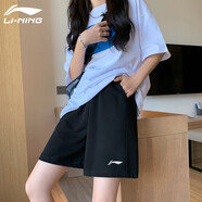 李寧（LI-NING）運(yùn)動(dòng)短褲女夏季速干高腰顯瘦潮流褲子五分褲學(xué)生運(yùn)動(dòng)褲健身熱褲 標(biāo)準(zhǔn)黑【速干】 XL(180)