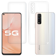 拓蒙 vivo Y51S手機(jī)殼V2002A保護(hù)套Y70S硅膠全包軟殼防摔手機(jī)套透明后外殼男女薄款 全包防摔殼透明+鋼化膜+指環(huán)支架