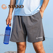 日高（NIKKO）戶外運(yùn)動(dòng)速干褲男五分褲 夏季運(yùn)動(dòng)褲薄款籃球褲寬松 【升級(jí)款】淺灰53 XXL