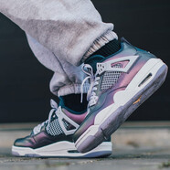 耐克（NIKE）女鞋 Air Jordan 4 GS 時(shí)尚舒適運(yùn)動(dòng)休閑籃球鞋CV7808-100 BQ9043-400 變色龍電光紫 37.5
