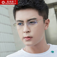 雷德蒙防輻射眼鏡男抗藍(lán)光無(wú)度數(shù)平面護(hù)目平光電腦手機(jī)護(hù)眼睛框女近視潮 黑金鏡框 防藍(lán)光鏡片(無(wú)度數(shù))