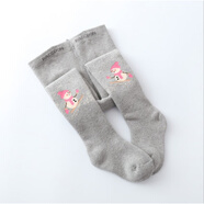 珊詩(shī)麗（SexeMara）寶寶連褲襪秋冬加絨加厚1-3歲棉嬰兒毛圈打底褲襪女童保暖兒童襪 雪娃娃淺灰 1條 均碼 7-8歲(身高120-130）