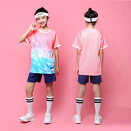 圣希奴（SaintsYno）女童羽毛球服套裝2025新款夏季小學生男童比賽訓練服乒乓球衣定制 7710淺粉色套裝（男女同款） XS（140-150cm）