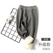 彩橋兒童保暖褲秋冬加絨加厚內(nèi)穿棉毛褲男女童棉褲中大童保暖褲 深麻灰-男童 110cm（建議身高100-110cm）