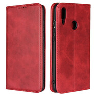 iCoverCase 華為榮耀10青春版手機殼保護套全包防摔皮套男女款  小牛紋強磁【非真皮】紅色+送鋼化膜+數據線(xiàn)