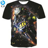 牧獸夏季新品VR46山地速降服越野摩托車賽車圖案3D印花潮流短袖T恤 賽車短袖 XL