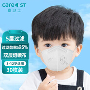 Care1st嘉衛(wèi)士KN95兒童口罩 學(xué)生防護(hù) 5層過濾防塵防飛沫 3-12歲30個裝