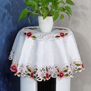 語(yǔ)斯絨空調防塵罩罩子蓋布蓋巾立式圓柱形柜機圓形開(kāi)機簡(jiǎn)約空調罩布搭布 1802紅 83cm圓形