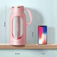 明霞冷水壺玻璃耐高溫家用客廳防摔泡茶壺大容量涼水杯晾涼白開(kāi)儲水壺 紅色 2000ml