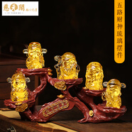 慈元閣定制五路財(cái)神爺擺件創(chuàng)意裝飾品玄關(guān)電視柜店鋪開(kāi)業(yè)喬遷禮品 五路財(cái)神琉璃擺件