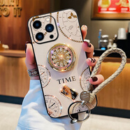悅基【現(xiàn)貨速發(fā)】鑲鉆蘋果14手機殼iPhone14pro保護套max十四promax女 【摩卡金】卡其皮繩扣+掛繩黑卡 iPhone14 Pro