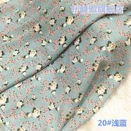 樸馥傲小碎花韓國絲印花雪紡布料有垂感清涼連衣裙吊帶發(fā)圈服裝不透面料 20#淺藍(1米價(jià))