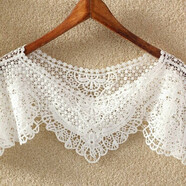 愛(ài)諾登（Ainuodeng）韓版短款百搭小披肩女夏針織鏤空薄款外搭蕾絲小坎肩外套罩衫 披肩：碎花款白色