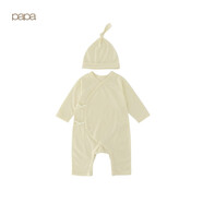 papa【孕媽有禮】嬰兒衣服新生兒連體衣胎帽兩件套 黃色（適用15-25℃） 59cm 1-3個(gè)月