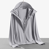 BRELRMON冰絲防曬衣女男透氣防曬服夏季戶(hù)外防紫外線(xiàn)皮膚衣騎行風(fēng)衣外套 JA23887灰色-女 M