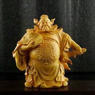 黃楊木雕刻手把件霸氣納福鐘馗人物擺件降妖除魔把玩物件工藝精品 小葉黃楊精雕拿扇鐘馗約8公分