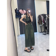 淳駿女裝新款2025年高端大氣夏款裙子夏新復(fù)古牛仔連衣裙無袖掛脖收腰 復(fù)古牛仔連體裙 S