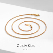 Colaivkloia情侶款項鏈男女玫瑰金簡(jiǎn)約鎖骨鏈白金色鈦鋼蛇骨鏈生日禮物送女友 XL0111玫瑰金蛇骨鏈（長(cháng)度60CM）