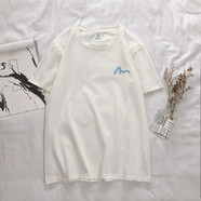 航海日志短袖男士t恤韓版潮寬松體恤2023新款T恤男上衣夏季純棉港風(fēng)打底衫 白色3808 M碼 160-170cm 90-110斤