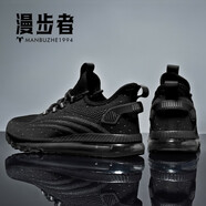 漫步者運動(dòng)鞋男全掌氣墊科技飛織網(wǎng)布鞋休閑超輕透氣高彈減震跑步鞋男 6938丨黑灰 44