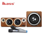 ibass 主音solo 2023款發(fā)燒藍(lán)牙音箱K歌直播遙控電腦手機(jī)電視同軸投影儀低音炮桌面木質(zhì)音響 直播K歌款帶炮【橡木】