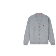 高田賢三（KENZO）禮物男女同款刺繡小花開(kāi)衫針織衫毛衣FE6 5CA485 3LC 96灰色 L