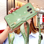 喬歡歡 華為mate9手機殼mate10保護mt10pro硅膠套m9por腕帶掛繩MHA一AL00全 Mate10【牛油果綠】升級腕帶支架款全屏鋼膜+斜