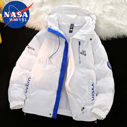 NASA MARVEL棉衣男棉服冬季外套加厚潮流面包服運(yùn)動(dòng)情侶款棉襖子 白色 XL