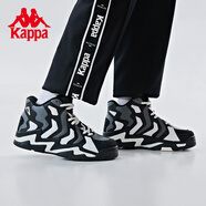 卡帕（Kappa）籃球鞋新款情侶男女拼色板鞋中高幫皮面運動(dòng)小白鞋 K0DZ5CC72D