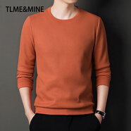 TLME & MINE 輕奢高端品牌 衛衣男秋冬新款華夫格男打底保暖加絨加厚圓領(lǐng)休閑 華夫格衛衣字母橙色 XL (130-145斤建議)